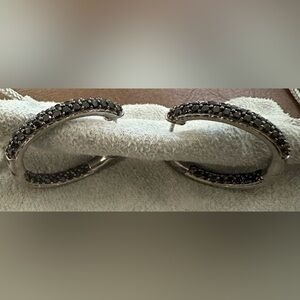 Michael Valitutti Marcasite Hoop Earrings